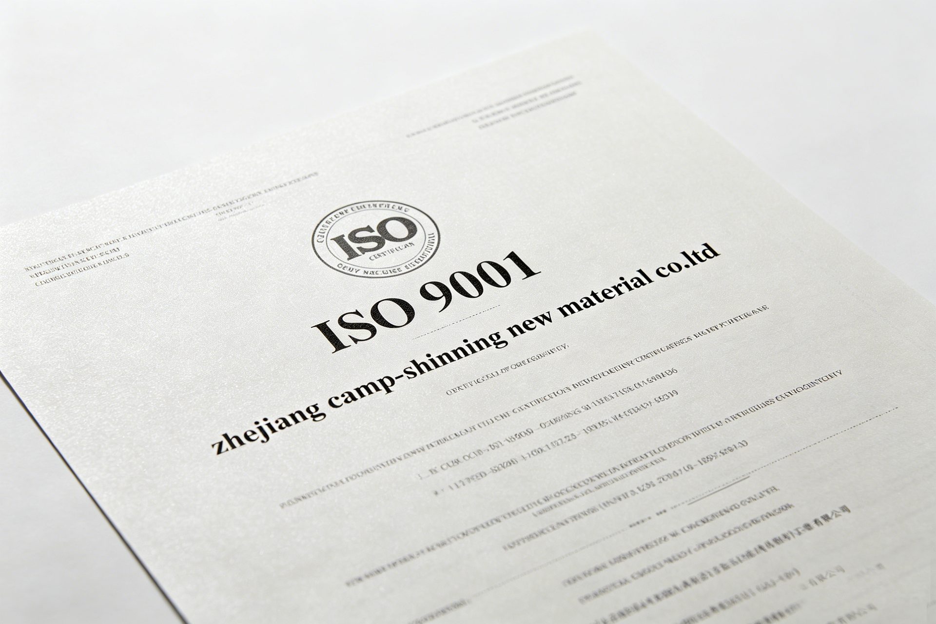 ISO 9001:2015 شهادة إدارة الجودة - الشركة المصنعة Zhejiang Camp-Shinning New Material Co., Ltd. الطين العضوي المعدّل